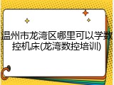 温州市龙湾区哪里可以学数控机床(龙湾数控培训)