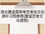 淮北濉溪县高考艺考生文化课补习班推荐(濉溪艺考文化课班)