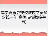 咸宁嘉鱼县技校数控学费多少钱一年(嘉鱼技校数控学费)