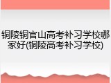 铜陵铜官山高考补习学校哪家好(铜陵高考补习学校)