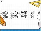 枣庄山亭高中数学一对一补习(山亭高中数学一对一)