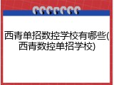 西青单招数控学校有哪些(西青数控单招学校)