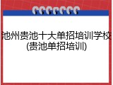 池州贵池十大单招培训学校(贵池单招培训)