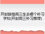 开封鼓楼高三生去哪个补习学校(开封高三补习推荐)