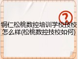 铜仁松桃数控培训学校技校怎么样(松桃数控技校如何)