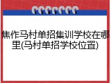 焦作马村单招集训学校在哪里(马村单招学校位置)