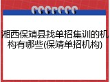 湘西保靖县找单招集训的机构有哪些(保靖单招机构)