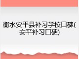 衡水安平县补习学校口碑(安平补习口碑)