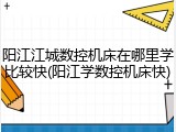 阳江江城数控机床在哪里学比较快(阳江学数控机床快)