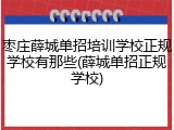 枣庄薛城单招培训学校正规学校有那些(薛城单招正规学校)