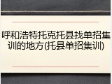 呼和浩特托克托县找单招集训的地方(托县单招集训)
