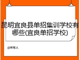 昆明宜良县单招集训学校有哪些(宜良单招学校)