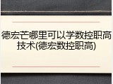 德宏芒哪里可以学数控职高技术(德宏数控职高)