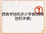 西青学挖机多少学费(西青挖机学费)
