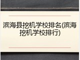 滨海县挖机学校排名(滨海挖机学校排行)