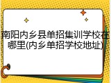 南阳内乡县单招集训学校在哪里(内乡单招学校地址)