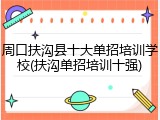 周口扶沟县十大单招培训学校(扶沟单招培训十强)