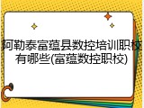 阿勒泰富蕴县数控培训职校有哪些(富蕴数控职校)