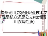宿州砀山县农业职业技术学院是私立还是公立(宿州砀山农院性质)