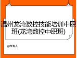 温州龙湾数控技能培训中职班(龙湾数控中职班)
