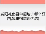 咸阳礼泉县单招培训哪个好(礼泉单招培训优选)