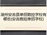 湖州安吉县单招数控学校有哪些(安吉数控单招学校)