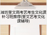潍坊奎文高考艺考生文化课补习班推荐(奎文艺考文化课辅导)