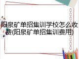 阳泉矿单招集训学校怎么收费(阳泉矿单招集训费用)