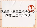 防城港上思县单招培训机构推荐(上思单招培训)