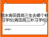 丽水青田县高三生去哪个补习学校(青田高三补习学校)