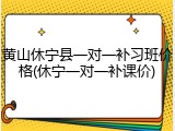 黄山休宁县一对一补习班价格(休宁一对一补课价)