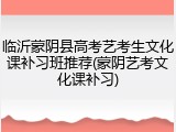 临沂蒙阴县高考艺考生文化课补习班推荐(蒙阴艺考文化课补习)
