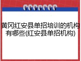 黄冈红安县单招培训的机构有哪些(红安县单招机构)