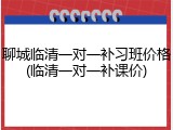 聊城临清一对一补习班价格(临清一对一补课价)