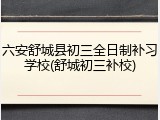 六安舒城县初三全日制补习学校(舒城初三补校)