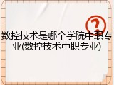 数控技术是哪个学院中职专业(数控技术中职专业)