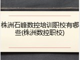 株洲石峰数控培训职校有哪些(株洲数控职校)