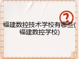 福建数控技术学校有哪些(福建数控学校)