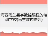 海西乌兰县学数控编程的培训学校(乌兰数控培训)