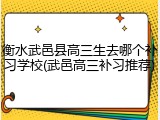 衡水武邑县高三生去哪个补习学校(武邑高三补习推荐)