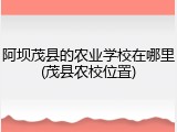 阿坝茂县的农业学校在哪里(茂县农校位置)