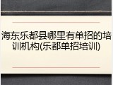 海东乐都县哪里有单招的培训机构(乐都单招培训)