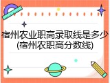 宿州农业职高录取线是多少(宿州农职高分数线)