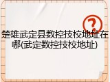 楚雄武定县数控技校地址在哪(武定数控技校地址)