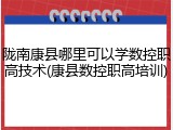 陇南康县哪里可以学数控职高技术(康县数控职高培训)