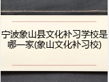 宁波象山县文化补习学校是哪一家(象山文化补习校)