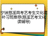 宁波慈溪高考艺考生文化课补习班推荐(慈溪艺考文化课辅导)