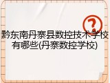黔东南丹寨县数控技术学校有哪些(丹寨数控学校)