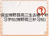 保定博野县高三生去哪个补习学校(博野高三补习校)