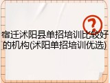 宿迁沭阳县单招培训比较好的机构(沭阳单招培训优选)